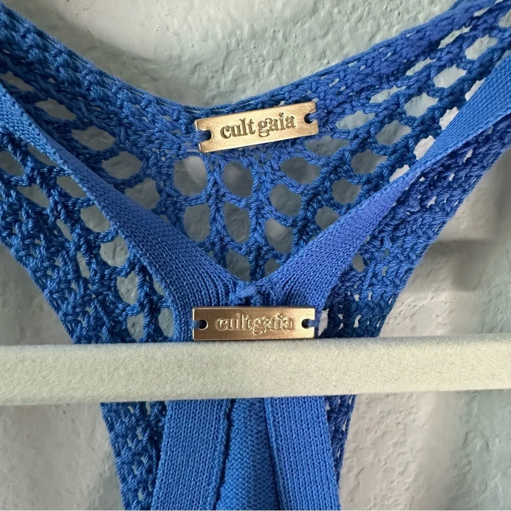 CULT GAIA Nissa Knitted Blue Sheath Midi Dress SZ S - Picture 5 of 8